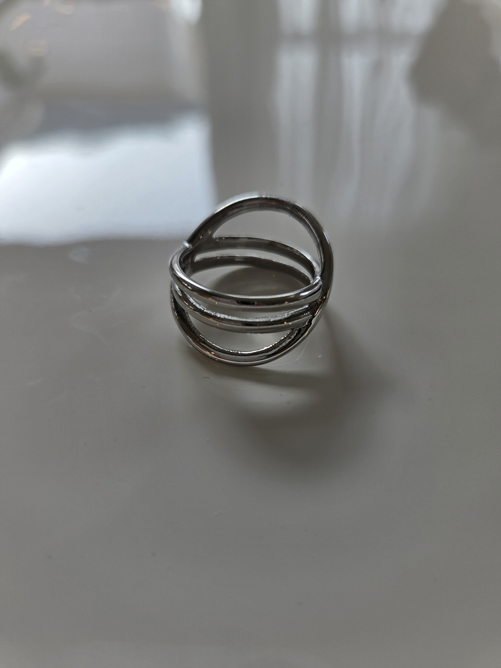 Tocara Ring Classic Multi-Band Silver Statement Ring